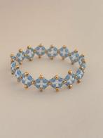 Armband 17cm licht blauw wit, Ophalen of Verzenden, Nieuw, Blauw, Elastiek