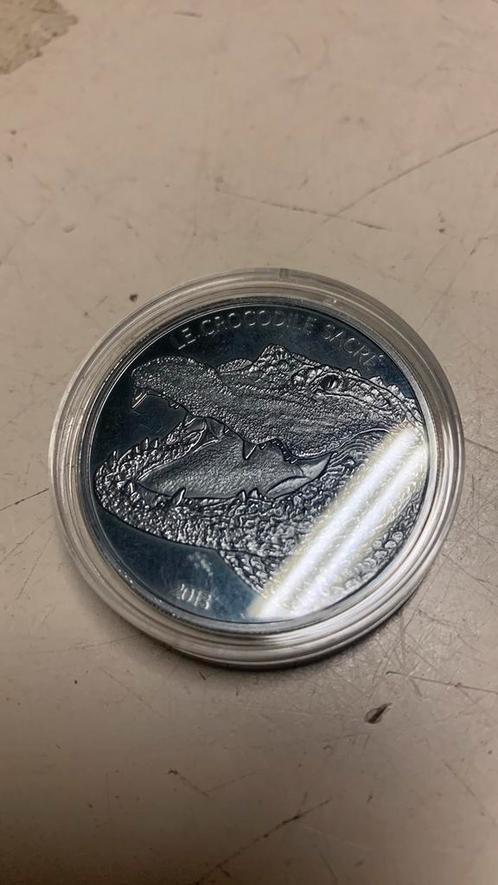 Burkina faso 1000 francs heilige krokodil, Postzegels en Munten, Edelmetalen en Baren, Zilver, Verzenden