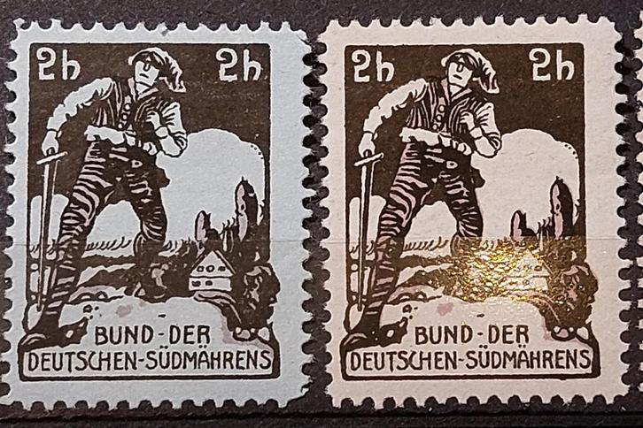 Oostenrijk Sluitzegels Bund der Deutschen Südmährens, Postzegels en Munten, Postzegels | Europa | Oostenrijk, Postfris, Ophalen of Verzenden