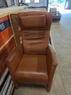 Cognac Relax Fauteuil - Mechanische Bediening, Ophalen, Gebruikt, 75 tot 100 cm, Modern