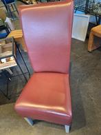 Set van 6 leren eetkamerstoelen in zo goed als nieuw staat, Huis en Inrichting, Stoelen, Ophalen, Klassiek, Onbekend, Hout