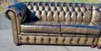 Showroommodel Chesterfield hoekbank antiek goud + BEZORGING, Ophalen of Verzenden, Zo goed als nieuw, Leer, Chesterfield