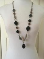 Accessories lange zwarte en grijze kralen ketting, Nieuw, Ophalen of Verzenden, Zilver, Overige materialen