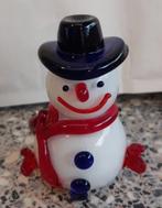 Sneeuwpop glas wit rood blauw, Antiek en Kunst, Ophalen of Verzenden