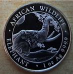 Somalia Elephant 2023 - 1 OZ. puur zilver, Ophalen of Verzenden, Overige landen, Losse munt, Zilver