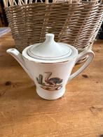 Antiek Theepotje met Struisvogel Decoratie, Ophalen of Verzenden