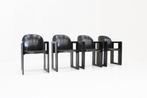 Dialogo zwarte leren eetkamer stoelen Tobia Scarpa BB Italia, Ophalen, Gebruikt, Zwart, Design , vintage , italiaans