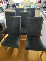 Eettafel stoelen 6x, Huis en Inrichting, Stoelen, Ophalen, Hout, Gebruikt, Grijs