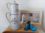 Sinterklaasaanbieding: Koffiepot met Roosmotief, Antiek en Kunst, Antiek | Emaille, Ophalen of Verzenden