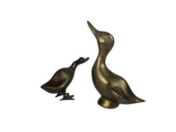 Vintage - messing - decoratieve beeldjes (2) - eenden - 70s beschikbaar voor biedingen