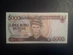 5000 rupiah Indonesië aunc 1986, Ophalen of Verzenden, Zuidoost-Azië, Los biljet