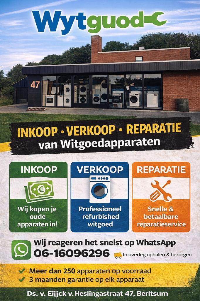 Reparatie - inruil - inkoop en verkoop 2e hands witgoed !, Witgoed en Apparatuur, Wasmachines, Refurbished, Voorlader, 6 tot 8 kg