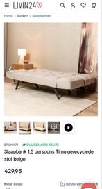 Slaapbank Live24 - Zo goed als nieuw!, Beige, Tweepersoons, Ophalen of Verzenden, Zo goed als nieuw
