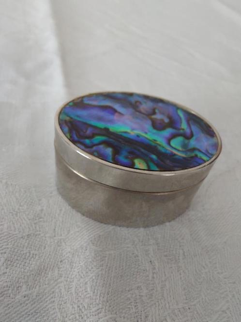 mooi Abalone doosje chroom, Antiek en Kunst, Curiosa en Brocante, Ophalen of Verzenden