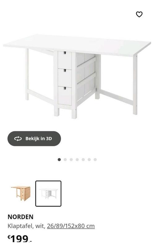 Klaptafel Norden Ikea, Huis en Inrichting, Tafels | Eettafels, Rechthoekig, Ophalen