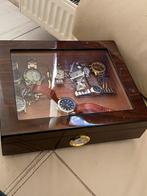 Heritage Glasses - Humidor Sigarendoos  + 11x Merk Horloges, Overige merken, Staal, Gebruikt, Staal