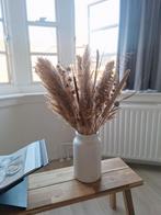 Droogbloemen beige met vaas, Ophalen of Verzenden, Zo goed als nieuw