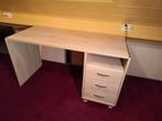 Houten bureau met rvs afwerking, Ophalen, Zo goed als nieuw, Bureau