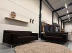 2 Nieuw Pode Edit 3 & 2,5 Zits Bank Bruin stof Design, Huis en Inrichting, 75 tot 100 cm, Ophalen of Verzenden, Rechte bank, Stof
