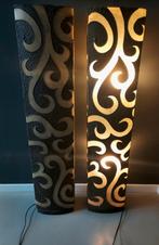 2 Stuks Vintage Bewerkt lederen Staande lampen, Ophalen, Gebruikt