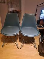 2 Petrolkleurige Eetkamerstoelen, Huis en Inrichting, Stoelen, Ophalen, Twee, Overige kleuren, Zo goed als nieuw