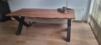 Zware houten Eettafel 200x90 - Metalen X-Poot, Huis en Inrichting, Tafels | Eettafels, Ophalen, 200 cm of meer, 50 tot 100 cm