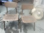 Vintage Schoolstoeltjes - Set van 2, Ophalen, Gebruikt, Twee, Bruin