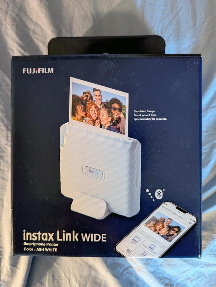 Fujifilm Instax Link Wide pocketprinter White + 20-pack film, Computers en Software, Pocketprinters, Nieuw, Ophalen of Verzenden