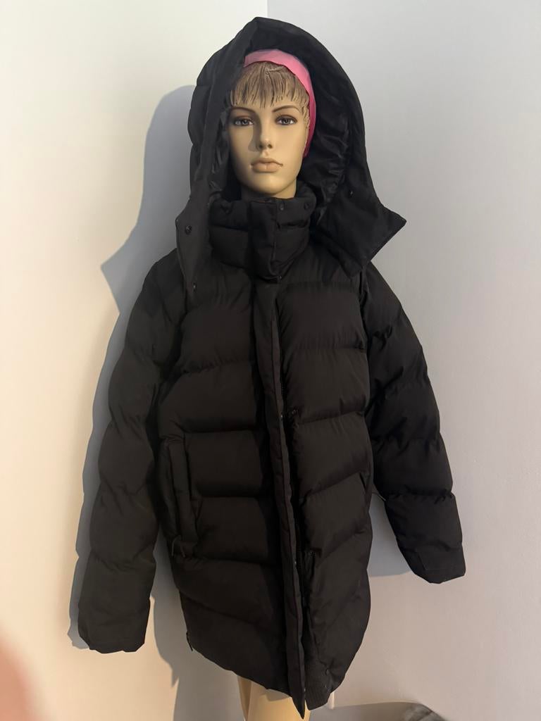 Zwarte hely hansen puffer jack jas winter warm xl zgan, Ophalen of Verzenden, Zo goed als nieuw, Maat 46/48 (XL) of groter, Zwart