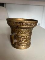 Antieke Bronzen Vijzel met Decoraties, Antiek en Kunst, Ophalen of Verzenden, Brons