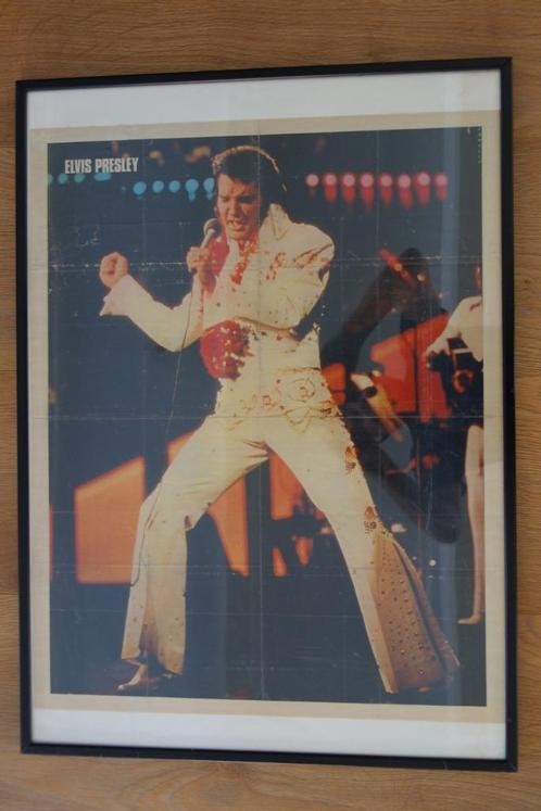 Poster Elvis Presley ingelijst, Verzamelen, Muziek, Artiesten en Beroemdheden, Gebruikt, Ophalen of Verzenden