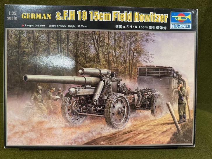 Trumpeter 2304 1/35 German 15cm Howitzer sFH 18 + Voyager PE, Hobby en Vrije tijd, Modelbouw | Auto's en Voertuigen, Nieuw, Tank