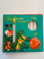 20 nostalgische kerstkaarsjes jaren ‘60, wit. Met doos., Diversen, Kerst, Ophalen of Verzenden, Zo goed als nieuw