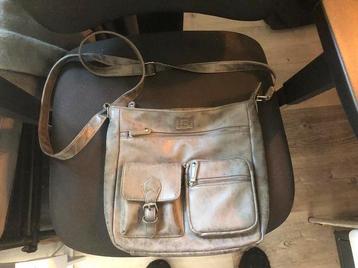 Supercoole vintage dames handtas uit de 70’s grijs/groen beschikbaar voor biedingen