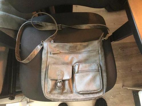 Supercoole vintage dames handtas uit de 70’s grijs/groen, Sieraden, Tassen en Uiterlijk, Tassen | Damestassen, Gebruikt, Handtas
