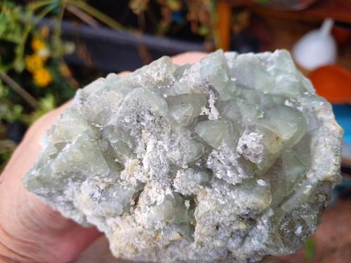 DC5 Grote Fluoriet en Calciet Mine Fontsante Frankrijk 2,2kg, Verzamelen, Mineralen en Fossielen, Mineraal, Ophalen of Verzenden