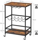 serverwagen met universele-barwagen-60 x 40 x 75 cm, Computers en Software, Serverkasten, Ophalen of Verzenden, Nieuw, Glas, Plaatstaal