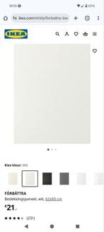 2x Ikea FÖRBÄTTRA Bedekkingspaneel, wit, 62x80 cm, Ophalen, Wit, Nieuw, 50 tot 100 cm