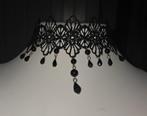 Mooie nieuwe brede zwarte kanten Gothic ketting / chocker, Overige materialen, Verstelbaar, Zwart, Nieuw