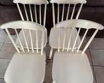 Vintage keukenstoelen 4 stuks, Ophalen, Gebruikt, Wit, Vintage