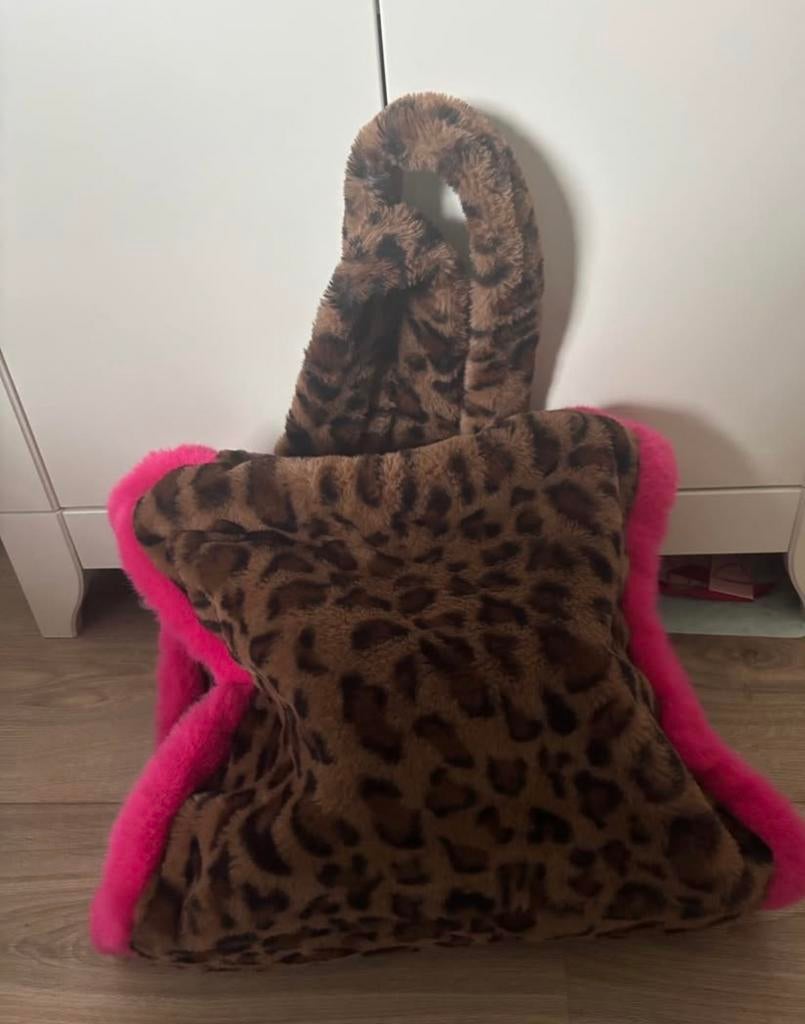 Fluffy Luipaard Tas, Ophalen, Zo goed als nieuw, Bruin, Handtas