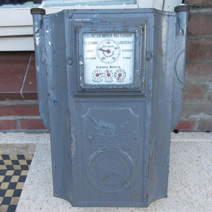 Gasmeter 1930 (Ermaf Rotterdam)(01), Antiek en Kunst, Antiek | Gereedschap en Instrumenten, Verzenden