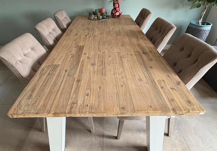 Eetkamertafel met stoelen (H&H Henders & Hazel), Huis en Inrichting, Tafels | Eettafels, Zo goed als nieuw, 50 tot 100 cm, 200 cm of meer