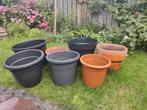 Bloempotten - diverse maten en materialen, Ophalen, Kunststof, Gebruikt, Rond