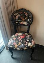 Stoel met Bloemenmotief, Huis en Inrichting, Stoelen, Ophalen, Gebruikt, Zwart, Eén