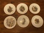 Borden Royal Porcelain - uilen / tijger, Ophalen of Verzenden, Zo goed als nieuw, Bord(en), Overige stijlen