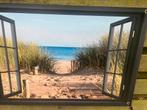 Tuinposter strand/ doorkijk €20,-, Tuin en Terras, Tuinwanddecoratie, Ophalen