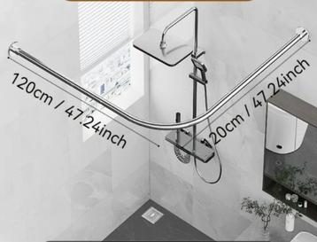 Hoek douchestang extra groot 120 x 120 cm beschikbaar voor biedingen