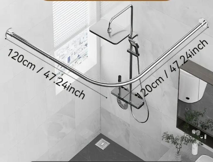 Hoek douchestang extra groot 120 x 120 cm, Huis en Inrichting, Badkamer | Badkamermeubels, Zo goed als nieuw, Overige typen, 200 cm of meer