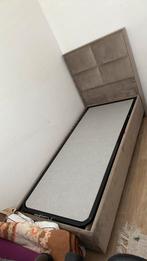 Boxspring met opbergruimte taupe 90x200 cm, Huis en Inrichting, Slaapkamer | Boxsprings, Ophalen, 90 cm, Eenpersoons, Zo goed als nieuw